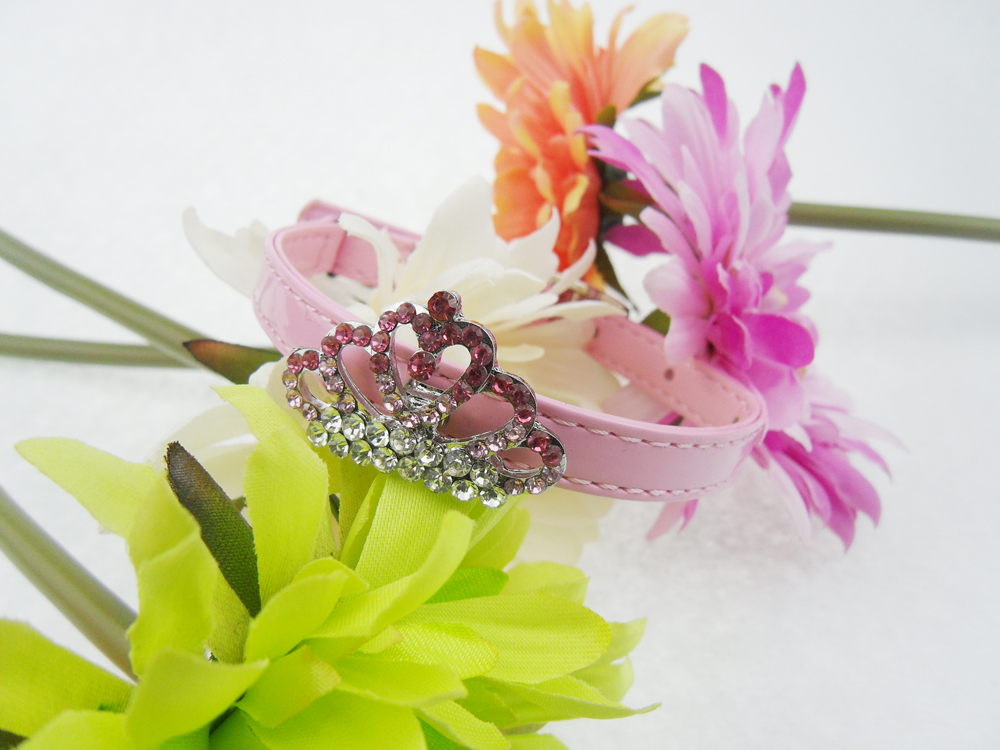 cat collar with crystal luxury crown 
