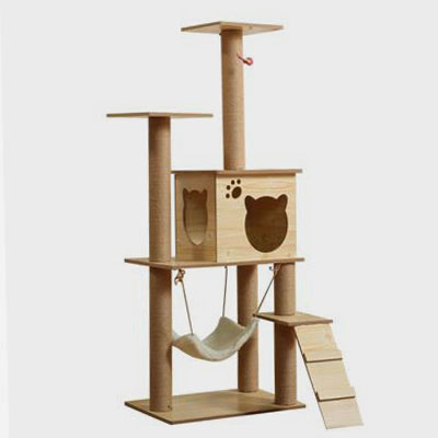 Wholesale Pet Products  Wooden Cat Tree Toy Cat Jumping Platform Cat scratchers